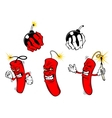cartoon danger bombs and dynamite vector image