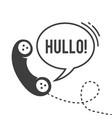 hullo handset with wire black and white vector image