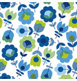 naive folk style spring flowers seamless pattern vector image