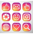 set of icons for social network vector image