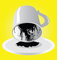 divination from a cup of coffee vector image