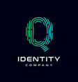 fingerprint q letter template logo design vector image vector image