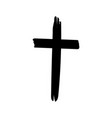 hand-drawn black grunge cross icon simple vector image vector image