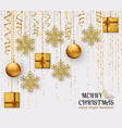 merry christmas background with shiny snowflakes vector image vector image