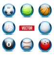 set of glass icons sports themes for website vector image