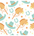 seamless pattern baby cowboy with western vector image