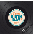 vinyl happy birthday card vector image vector image