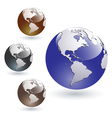 colored glossy earth globes vector image