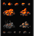 fire coal burning dark natural hot power energy vector image