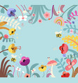 floral spring banner in blue vector image vector image