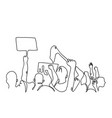 protesters crowd one line drawing vector image vector image