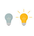 with two light bulbs one is glowing another vector image