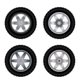 Car wheels different colors vector image