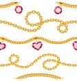 golden chains with gemstones jewels vector image vector image