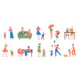 mother and children young happy mom kids vector image vector image