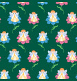 seamless background elves girls sitting vector image