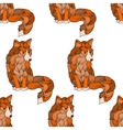seamless pattern fox dog or wolf of the waves vector image