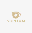 star cup logotype beverage drink negative vector image