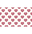 heart shaped donuts background seamless pattern vector image