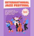 jazz band playing music at festival concert vector image vector image