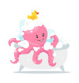 octopus cartoon style baby character vector image