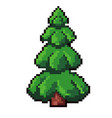 pixelated pine tree for game setting 8 bit vector image