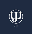 white color jw initial letter vector image