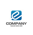 letter e square memorable logo vector image