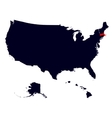 massachusetts state in the united states map vector image