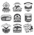 set camping badges patches quote vector image