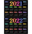calendar for 2021 and 2022 vector image