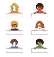 flag kids holding tags vector image