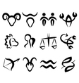 set of zodiac signs vector image