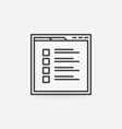 web page with survey icon in thin line vector image