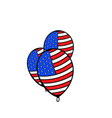 balloons in the usa flag colors icon cartoon vector image vector image
