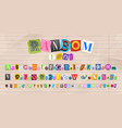 color letters numbers and punctuation marks cut vector image