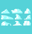 various icebergs set vector image