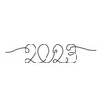 2023 continuous line hand drawn drawing vector image vector image