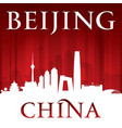 beijing china city skyline silhouette red vector image vector image