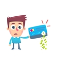 disappearance of money from credit card vector image vector image