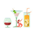 light alcoholic cocktails composition vector image vector image