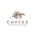 lineart coffee branch logo bean vector image