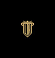 lr line concept law logo and shield vector image
