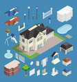 suburb house isometric set vector image vector image