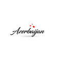 azerbaijan name country word with three red love vector image vector image