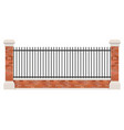 brick and steel fence isolated on white background vector image vector image