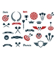 darts game ditems and heraldic elements vector image