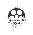 freeride vintage label with gear silhouette vector image