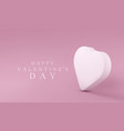 greeting card with a delicate white 3d heart vector image vector image