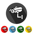 security camera flat icon long shadow vector image vector image